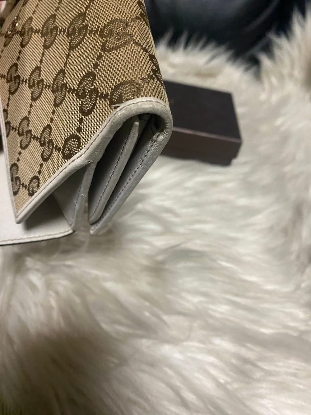 ❣️Gucci Beige GG Canvas Continental Wallet with White Trim❣️ - Picture 6 of 16